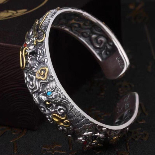 Pulsera De La Suerte Para Hombre Brazalete De Cobre De La Bu