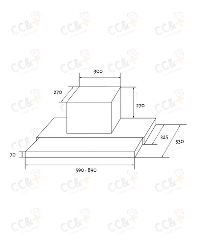 Purificador De Cocina Extensible Tst 60 Cm Acero