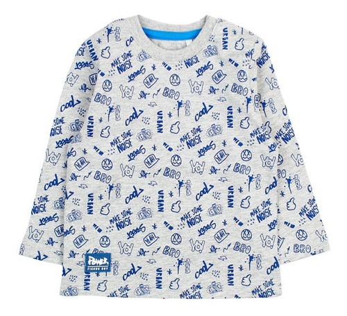 Polera Power Gris Melange Bebé Niño Ficcus