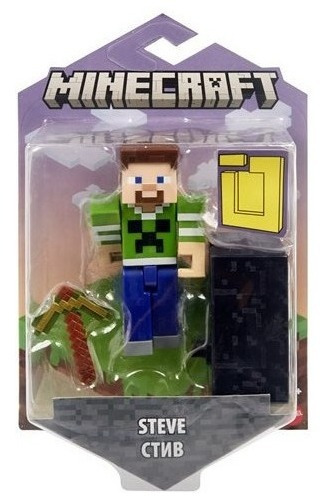 Minecraft Steve Camisa Verde Build A Portal Mattel Espada