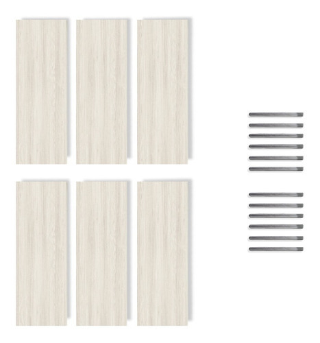 Set De 6 Repisas Flotantes Minimalistas Madera 40x15 Cm Color Teca Ártico