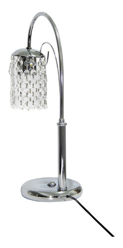 Imagen 6 de 10 de Lampara De Mesa Velador Color Cromo Cristal Cairel Cuotas