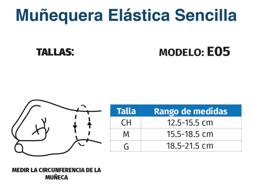 Muñequera Compresión Doble Seguro Elástica E05 Tynor