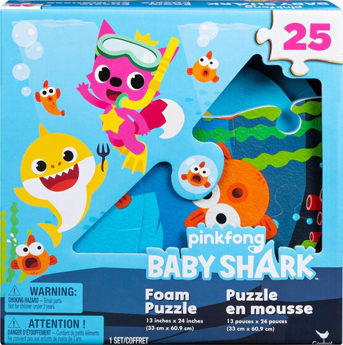 Rompecabezas Baby Shark De Goma 25 Pzas Original