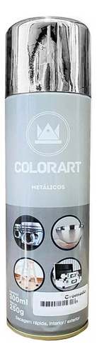 2 Latas Tinta Spray Colorart Cromado Para Ferro Madeira