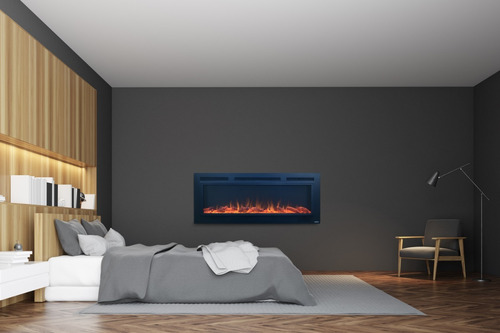 Chimenea Eléctrica Empotrable 50p Pantalla Acero Efecto Real