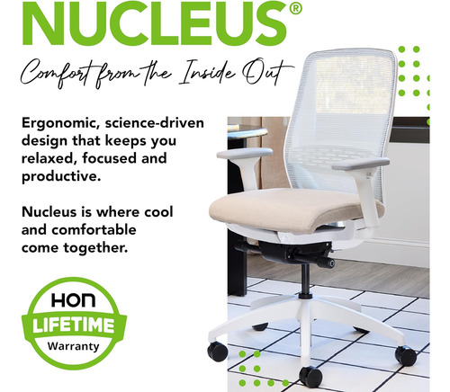 Nucleus - Silla De Oficina Negra Recargable Ergonómica, Asie
