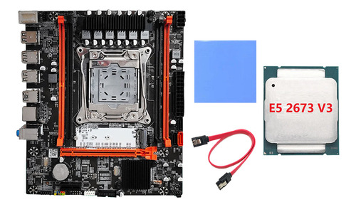 Kit De Placa Base X99h+cpu E5 2673 V3+almohadilla Térmica+ca