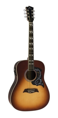 Violão Michael Folk Vm925 Dt Sunburst Fosco Elétrico Com Bag