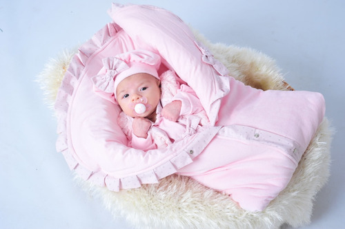 Kit Saída Maternidade Menina Rosa Inverno De Plush