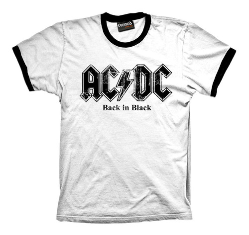 Remera Ac/dc Back In Black Acdc Retro Vintage Algodon