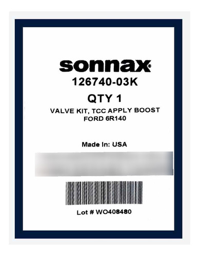 Sonnax 126740-03k Valvula Boost Aplicacion Tcc 6r140