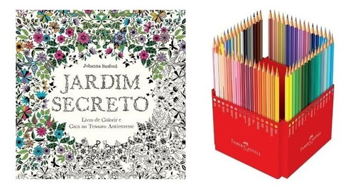 Kit - Livro Jardim Secreto + Lápis 60 Cores Faber Castell 