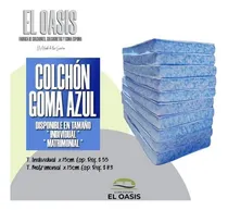 Comprar Colchones En Goma Azul Tela Lisa  El Oasis 140x190x10cm