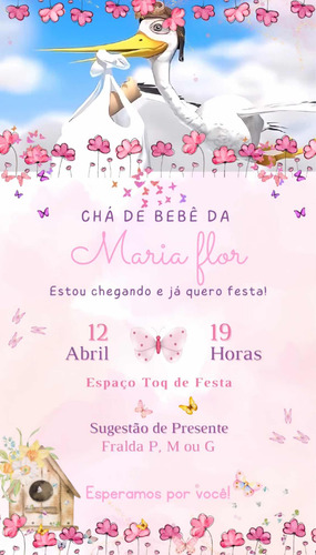 Convite Digital Chá De Bebê Com Vídeo Musical