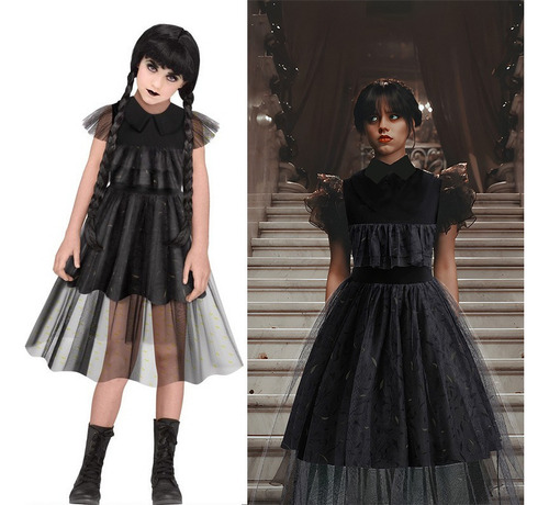 Aplicável A Vestido Melina Miércoles Addams Brujas Cosplay