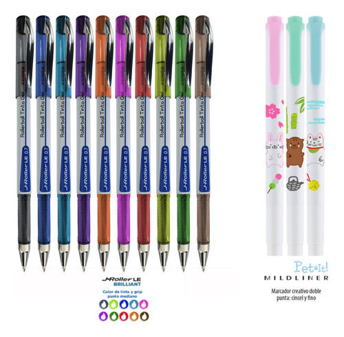 Zebra Paquete J Roller-le + Mildliner Pet-it Pastel Multicolor Multicolor