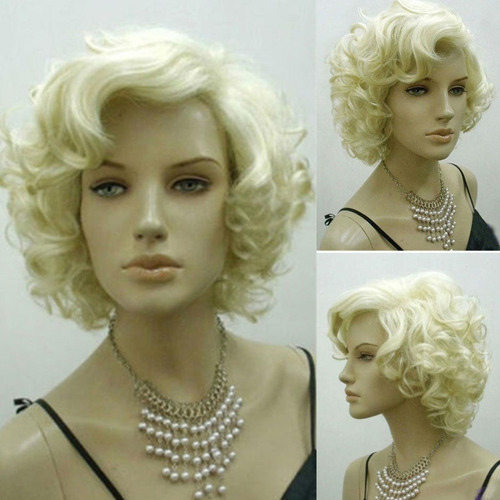 Estilo Caliente Corto Rubio Marilyn Monroe Moda Ranzado Pelú