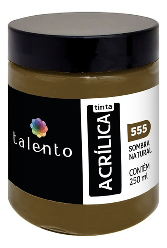 Acrilica Talento 250ml 555 Sombra Natural Cor Marrom-escuro