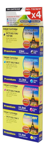 Pack 4 Tinta Ebson 195 196 197 Alt. Negro Y Color Xp211 X214