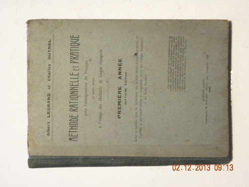 Methode Rationnelle Et Pratique - Libro Antiguo De 1900
