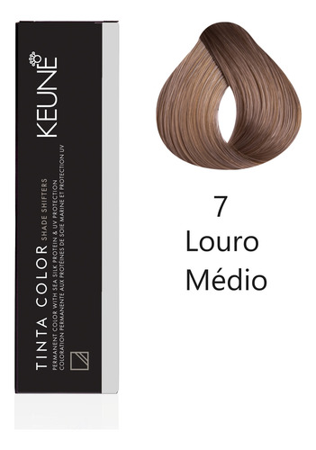 Tinta Coloração Keune 7 Louro Médio + 2 Developer 20vol