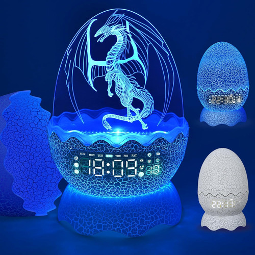 Mtdyhy 2023 Unique Dragon Egg Alarm Clock/night Light/lullab