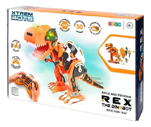 Brinquedo Dino X Trem Bots Fun Divirta Se F00980 Cor Laranja