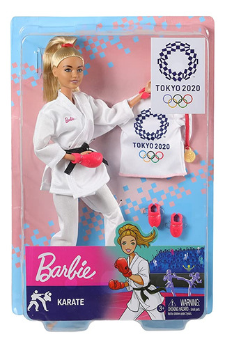 Barbie Olympic Games Tokio  - Muñeca De Karate Con Uniform.