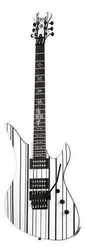 Guitarra elétrica Schecter Synyster Standard de  mogno gloss white with black pin stripes brilhante com diapasão de ébano
