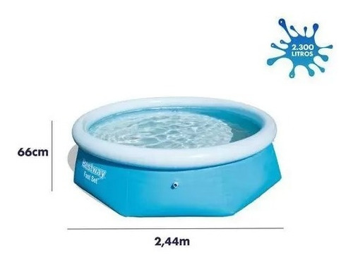 Piscina Inflável Vinil Fast Set 2300 L 6 Pessoas Bestway Cor Única