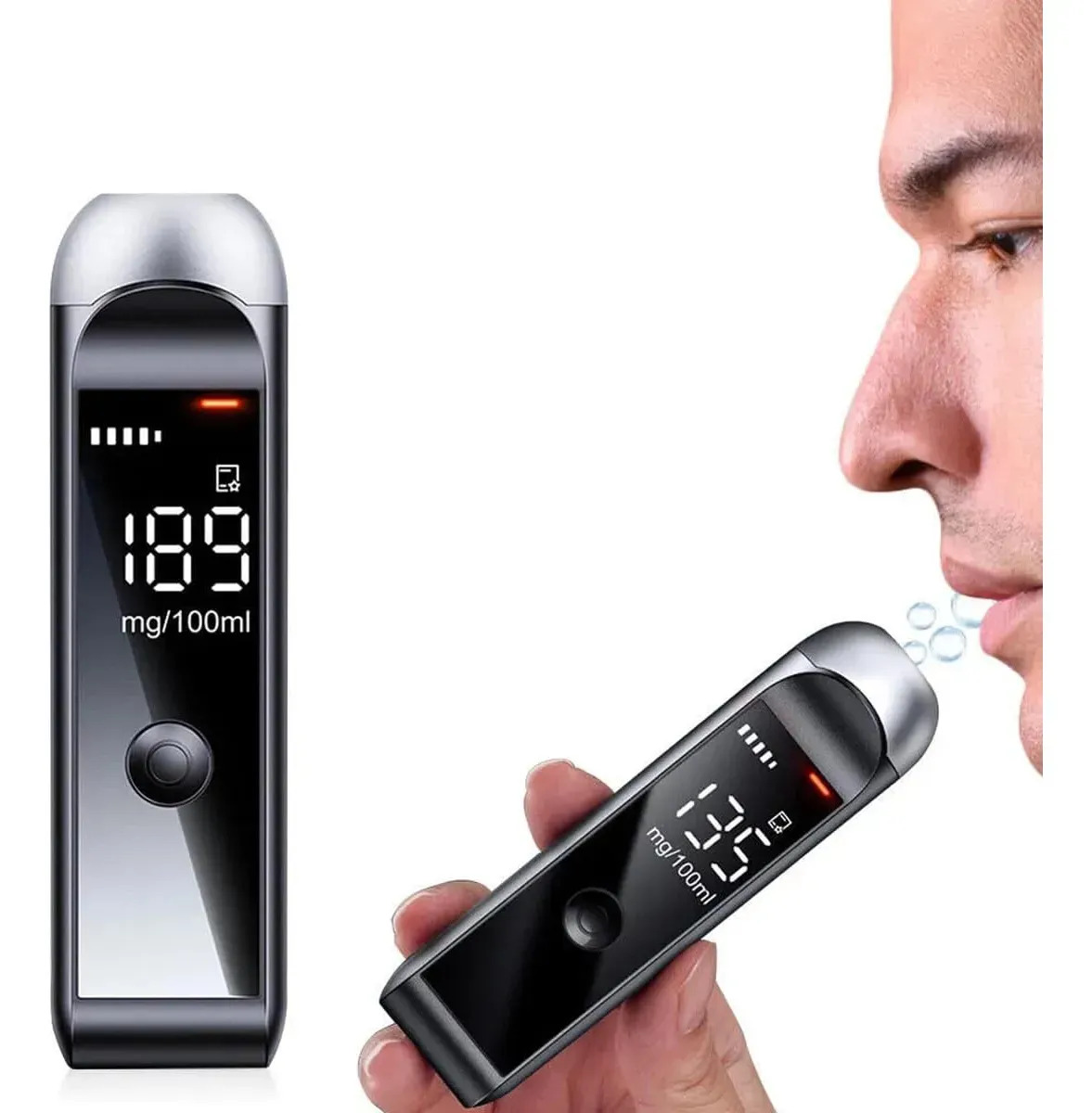Alcoholímetro Sin Contacto Gllai HM-01 con Pantalla LCD, Prueba Rápida para Uso Personal y Profesional