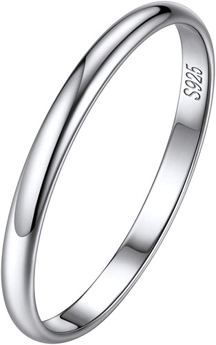 Chicsilver 2/3/5mm 925 Sterling Silver Ring Customizable Pla