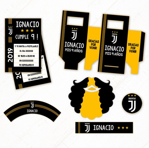 Juventus Kit + Props De Regalo - Textos Editables O Personal