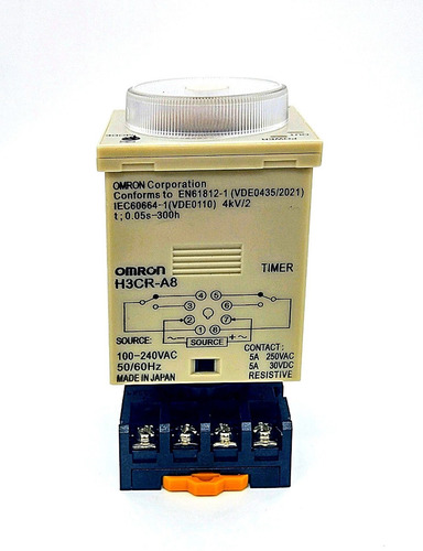 Rele Temporizador H3cr-a8 100-240vac Base Incluida Omron