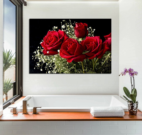 Vinilo Decorativo 50x75cm Ramo De Rosas Rojas Novia