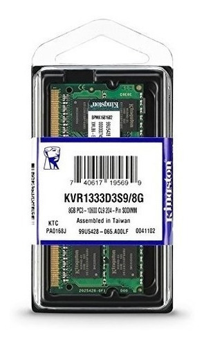  8gb Ddr3 1x8gb Kingston Kvr1333d3s9/8g Sodimm Notebook