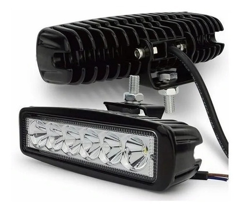 Kit 2 Faros Led Auxiliar Rectangular 18w Luz Blanca 12/24v 