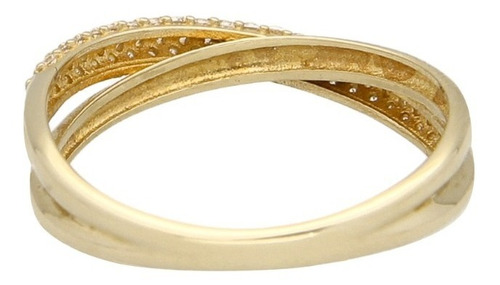 Imagen 3 de 5 de Anillo Doble Fila Cruzado 14k, 2.1 Gramos.