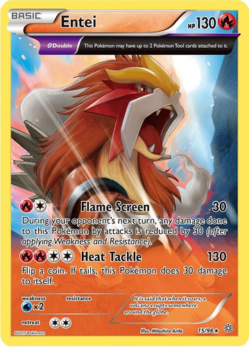 Cartas Pokemon Entei 15/98 Holo Xy Full Art Aor