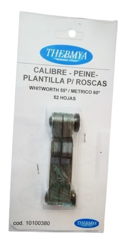 Plantilla Peine  Rosca 52 P. Metrico - Whitwort -thebmya