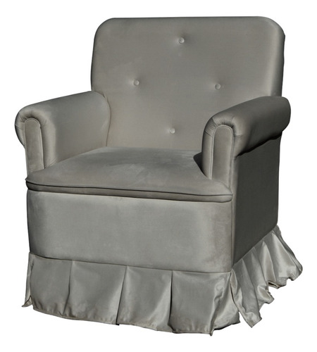 Poltrona Laura Para Quarto Amamentação Com Balanço Suede Cor Cinza