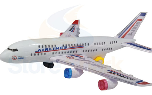 Avião Com Luz Movimento E Música Brinquedo Cor Branco
