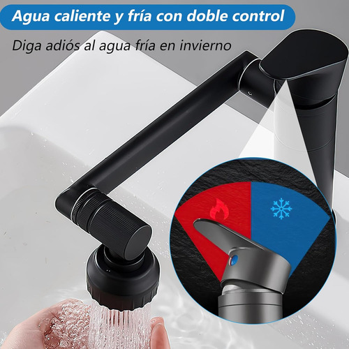 Llave Mezcladora Monomando Para Lavabo Baño Giratorio 1080°