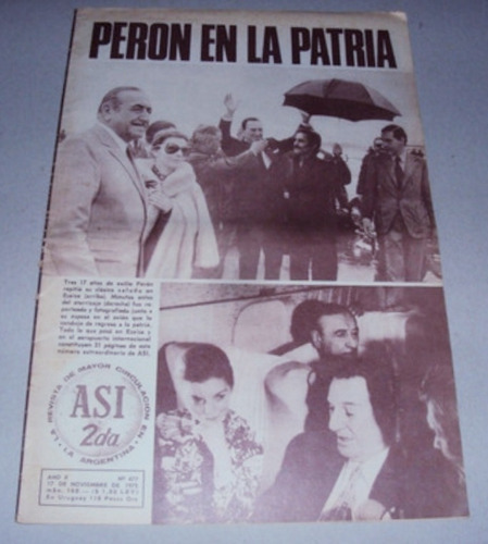 #x Revista Asi N° 477 Peron En La Patria Su Primer Regreso