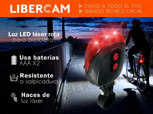 Linterna Luz Led Laser Bicicleta Inalambrica Trasera Bateria