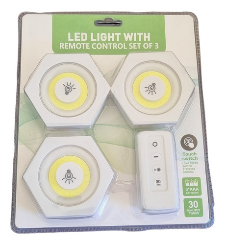 Kit 3 Luces Led + Control Remoto Luz De Emergencia 