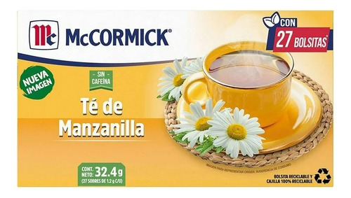 2 Pza Té Mccormick Manzanilla 27 Sobres