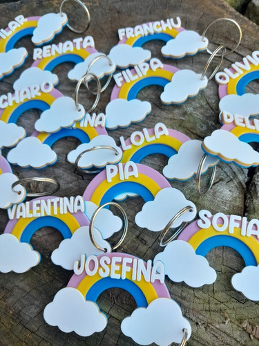 40 Souvenirs Arco Iris Personalizados Llavero, Iman, Pin.