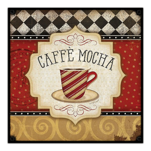 #233 - Cuadro Vintage 30 X 30 - Cartel Cocina Café No Chapa